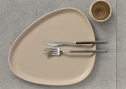 LIND DNA Placemats Hippo - Leer - Anthracite Grey - Afwasbaar - 45 x 35 cm - 2 Stuks