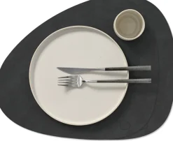 LIND DNA Placemats Nupo - Leer - Black - Curved - Afwasbaar - 44 x 37 cm - 2 Stuks