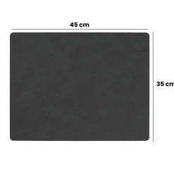 LIND DNA Placemats Nupo - Leer - Black - Afwasbaar - 45 x 35 cm - 2 Stuks