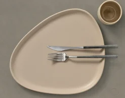 LIND DNA Placemats Nupo - Leer - Flint Grey - Afwasbaar - 45 x 35 cm - 2 Stuks