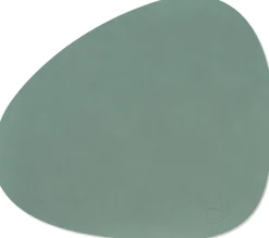 LIND DNA Placemats Nupo - Leer - Pastel Green - Curved - Afwasbaar - 44 x 37 cm - 2 Stuks