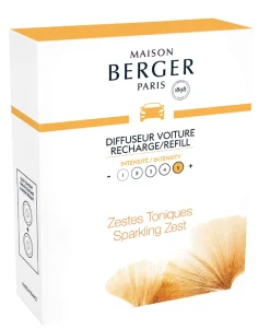 Maison Berger Navulling - voor autoparfum - Aroma Happy - Sparkling Zest- 2 Stuks