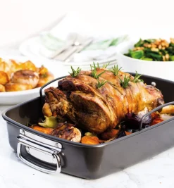 MasterClass Braadslede met rooster - 40 x 28 cm - standaard anti-aanbaklaag