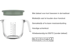 Mepal Glazen Maatbeker Chef It Nordic Sage - met Deksel - 1 liter