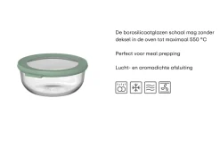 Mepal Glazen Vershoudbakje Cirqula Nordic Sage Rond - 1 liter