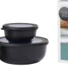 Mepal Vershoudbakjes Cirqula Nordic Black Rond 3-delig - 350 ml + 750 ml + 1.25 liter