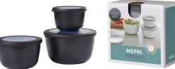 Mepal Vershoudbakjes Cirqula Nordic Black Rond 3-delig - 500 ml + 1 liter + 2 liter