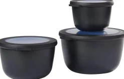 Mepal Vershoudbakjes Cirqula Nordic Black Rond 3-delig - 500 ml + 1 liter + 2 liter