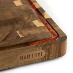 Namture Houten Snijplankenset Acacia Kopshout 3-delig - M, L & XL - Houten Snij- en Bereidingsplanken