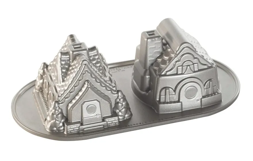 Nordic Ware Cakevorm Gingerbread House Duet Zilver - Gietaluminium - 32 x 17 cm