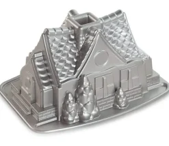 Nordic Ware Tulbandvorm Gingerbread House Bundt Zilver - Gietaluminium - 26 x 20 cm