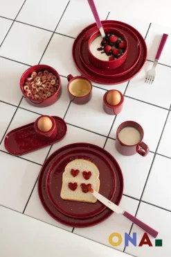 ONA Ontbijtborden / Dessertborden Fika Burgundy ø 20.5cm - 4 stuks