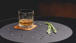 Onderzetters - Vegan leer - Zwart / Cognac - dubbelzijdig - 10 x 10 cm - 6 stuks - Cookinglife