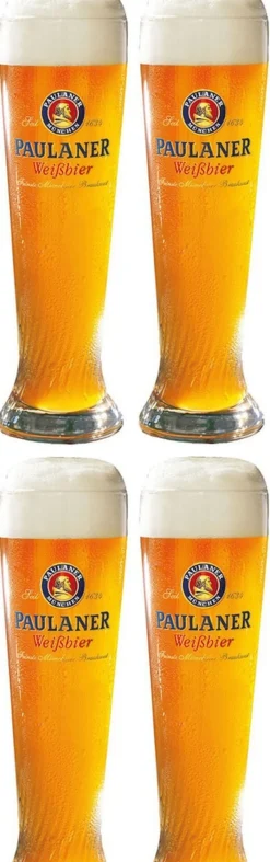 Paulaner Bierglazen Weizen 300 ml - 4 Stuks