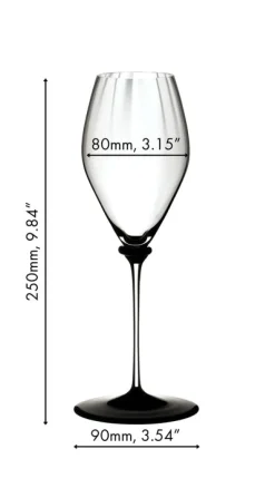 Riedel Champagneglas Fatto A Mano Performance - Zwarte Voet - 375 ml