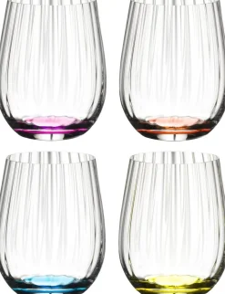 Riedel Tumbler Glas optical Happy O - Ribbel - 337 ml - 4 stuks