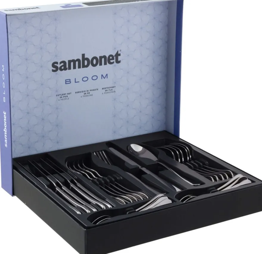 Sambonet Bestekset Bloom - RVS - Monoblock - 24 delig / 6 personen