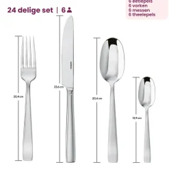 Sambonet Bestekset Flat - Koper - 24 delig / 6 personen