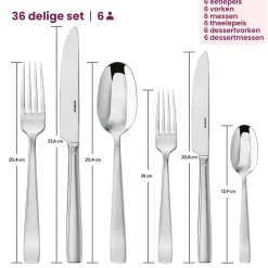 Sambonet Bestekset Flat - RVS - 36 delig / 6 personen