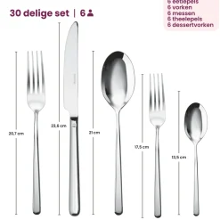 Sambonet Bestekset Linear - Champagne - 30 delig / 6 personen