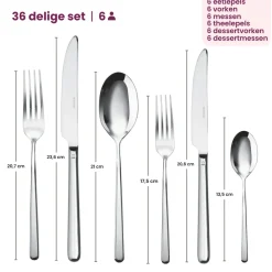 Sambonet Bestekset Linear - RVS - 36 delig / 6 personen