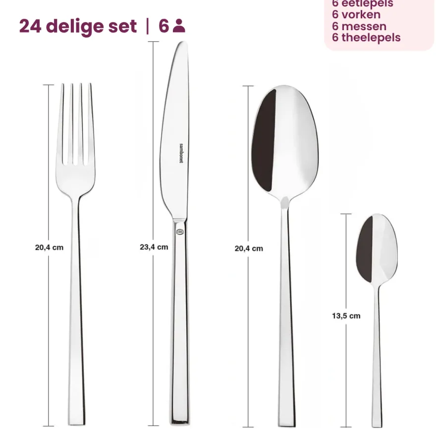 Sambonet Bestekset Rock - Goud - 24 delig / 6 personen