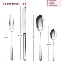 Sambonet Bestekset Rock - Zwart - 24 delig / 6 personen
