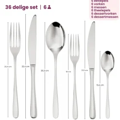 Sambonet Bestekset Taste - Zwart - 36 delig / 6 personen