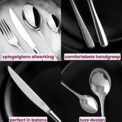 Sambonet Bestekset Taste - Zwart - 24 delig / 6 personen