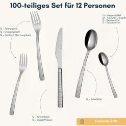 Sola Bestekset Bali - 18/10 RVS - 100 delig / 12 personen