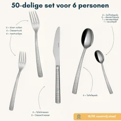 Sola Bestekset Bali - 18/10 RVS - 50 delig / 6 personen