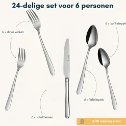 Sola Bestekset Fleurie - 18/10 RVS - 24 delig / 6 personen