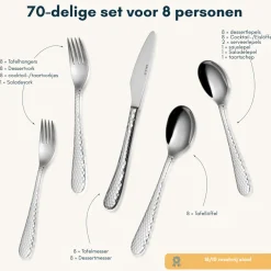 Sola Bestekset Lima - 18/10 RVS - 70 delig / 8 personen