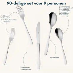 Sola Bestekset Sevilla - RVS - 90 Delig / 9 Persoons