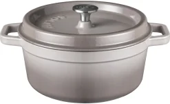 Sola Braadpan met deksel Gietijzer - Grijs - ø 28 cm / 5 Liter - geëmailleerde anti-aanbaklaag