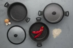 Sola Hapjespan / Sauteerpan met deksel Fair Cooking ø 28 cm - standaard anti-aanbaklaag