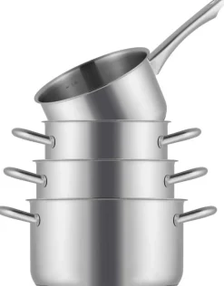Sola Pannenset Blizz 4-Delig RVS - Kookpan ø 16, 18, 20 cm & Steelpan ø 16 cm - geschikt voor alle warmtebronnen