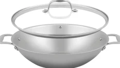 Sola Wokpan met deksel Green Cooking+ Triply RVS ø 32 cm - geschikt voor alle warmtebronnen - zonder anti-aanbaklaag