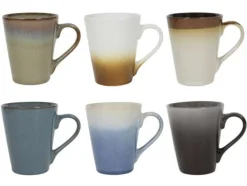 Studio Tavola Cappuccinokopjes - Koffiebekers met oor - Storm - 310 ml - 6 stuks