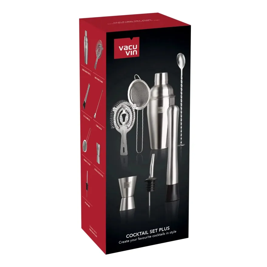 Vacu Vin Cocktail Set Plus - Zilver - 7 stuks