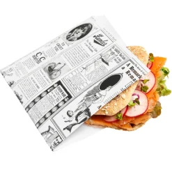 Vetvrij Papier Hamburger- Pizza Slice Zakjes 17 x 18 cm - 500 Stuks