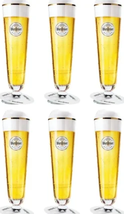 Warsteiner Bierglazen op Voet - 200 ml - 6 stuks