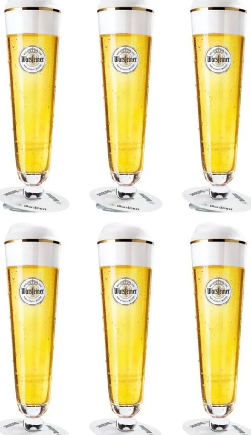 Warsteiner Bierglazen op Voet - 400 ml - 6 stuks