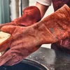 White Fire BBQ Schort & Handschoenen Leer - Bruin - 3-delig