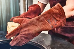 White Fire BBQ Schort & Handschoenen Leer - Bruin - 3-delig