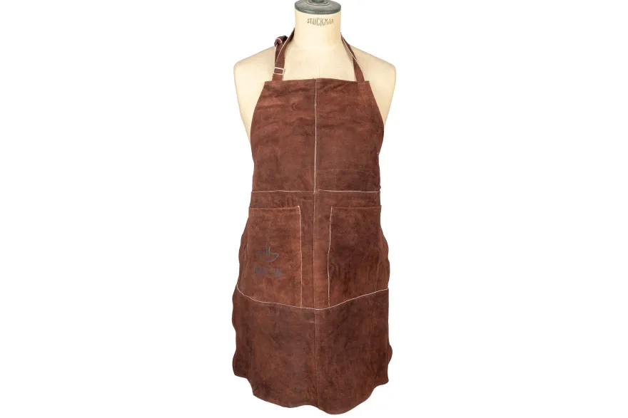 White Fire BBQ Schort Leer - Bruin - Verstelbaar