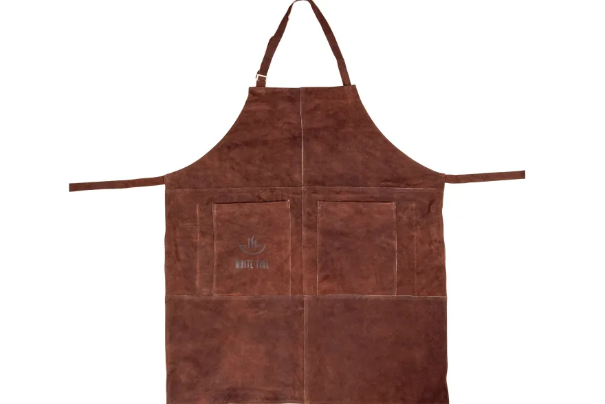 White Fire BBQ Schort Leer - Bruin - Verstelbaar