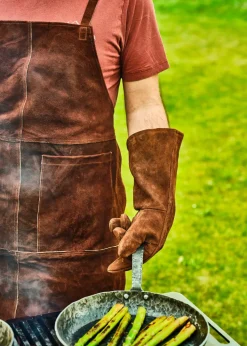 White Fire BBQ Schort Leer - Bruin - Verstelbaar