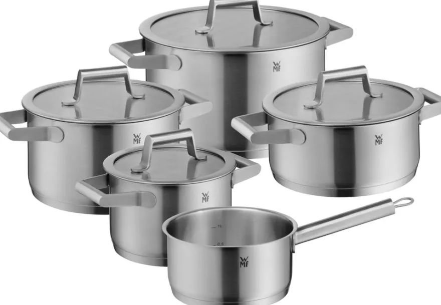 WMF Pannenset Comfort Line 5-Delig Inclusief GRATIS Cookinglife Kookgerei set - Kookpan ø 16, 20, 20 en 24 cm en Steelpan ø 16 cm