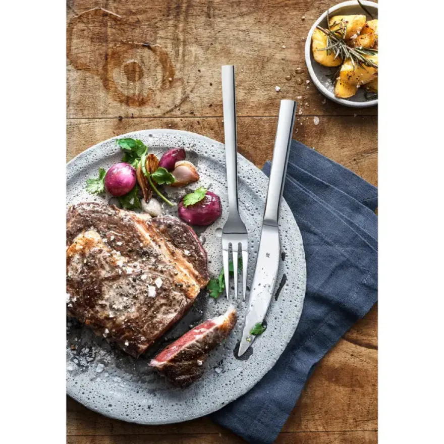 WMF Steakmessen Nuova - 6 stuks - Inclusief GRATIS Cookinglife Peper- en Zoutmolenset